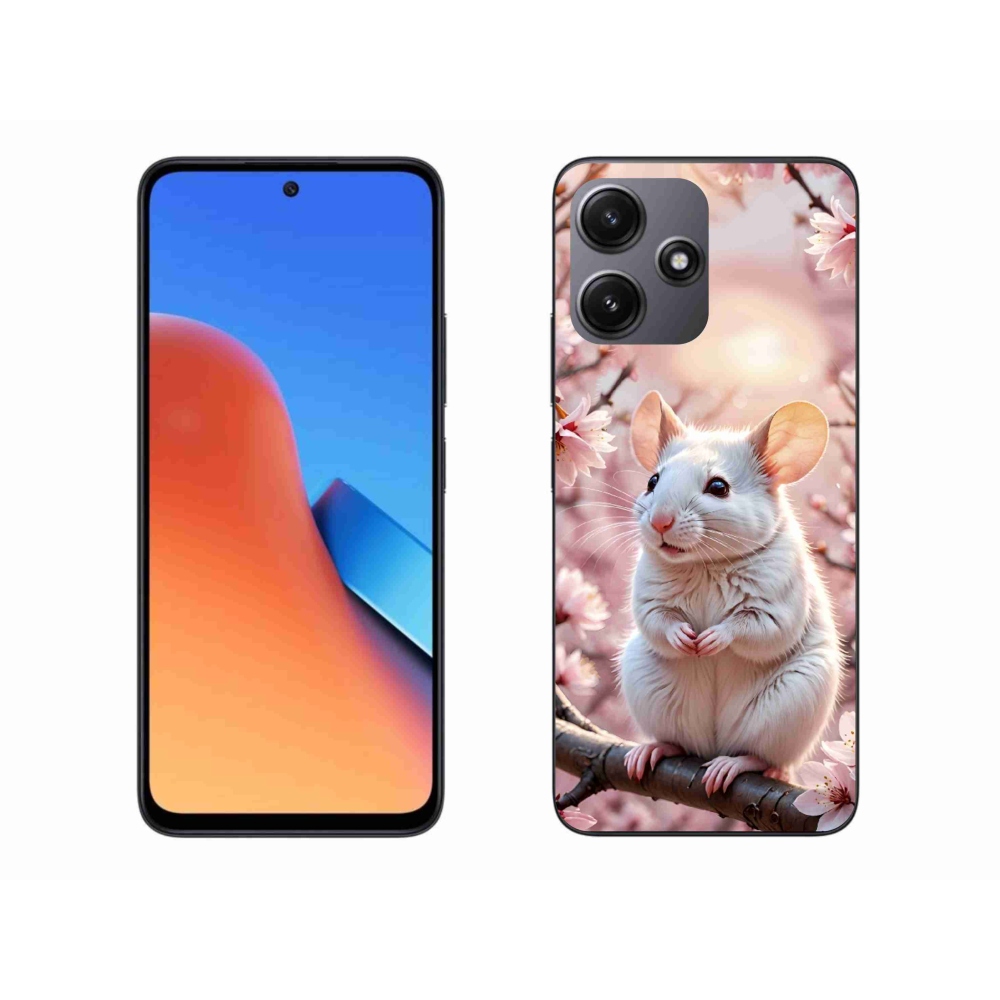 Gélový kryt mmCase na Xiaomi Redmi 12 5G - biela myš na vetve
