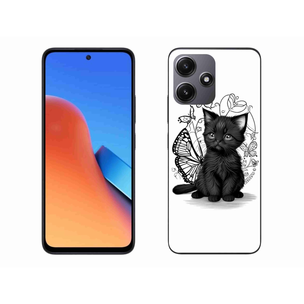 Gélový kryt mmCase na Xiaomi Redmi 12 5G - čierne mačiatko