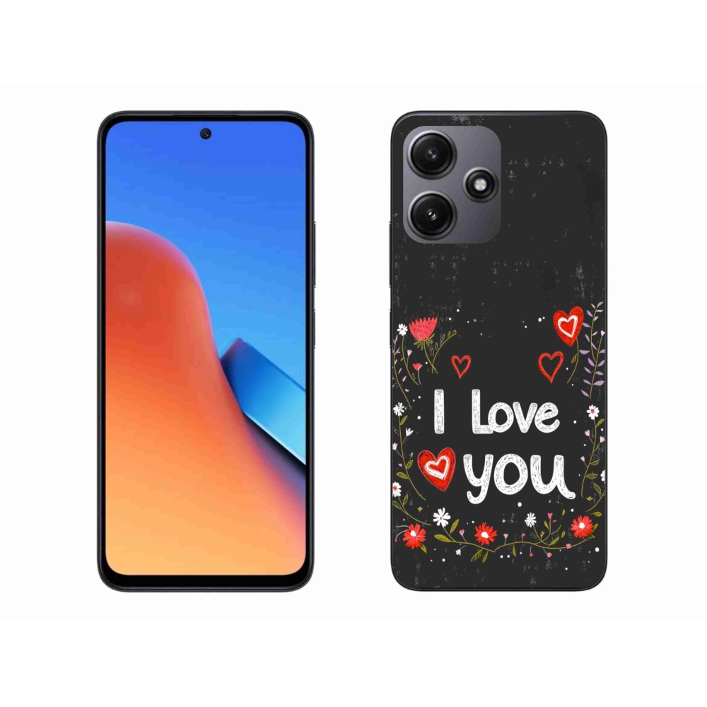 Gélový kryt mmCase na Xiaomi Redmi 12 5G - I love you čierne pozadie