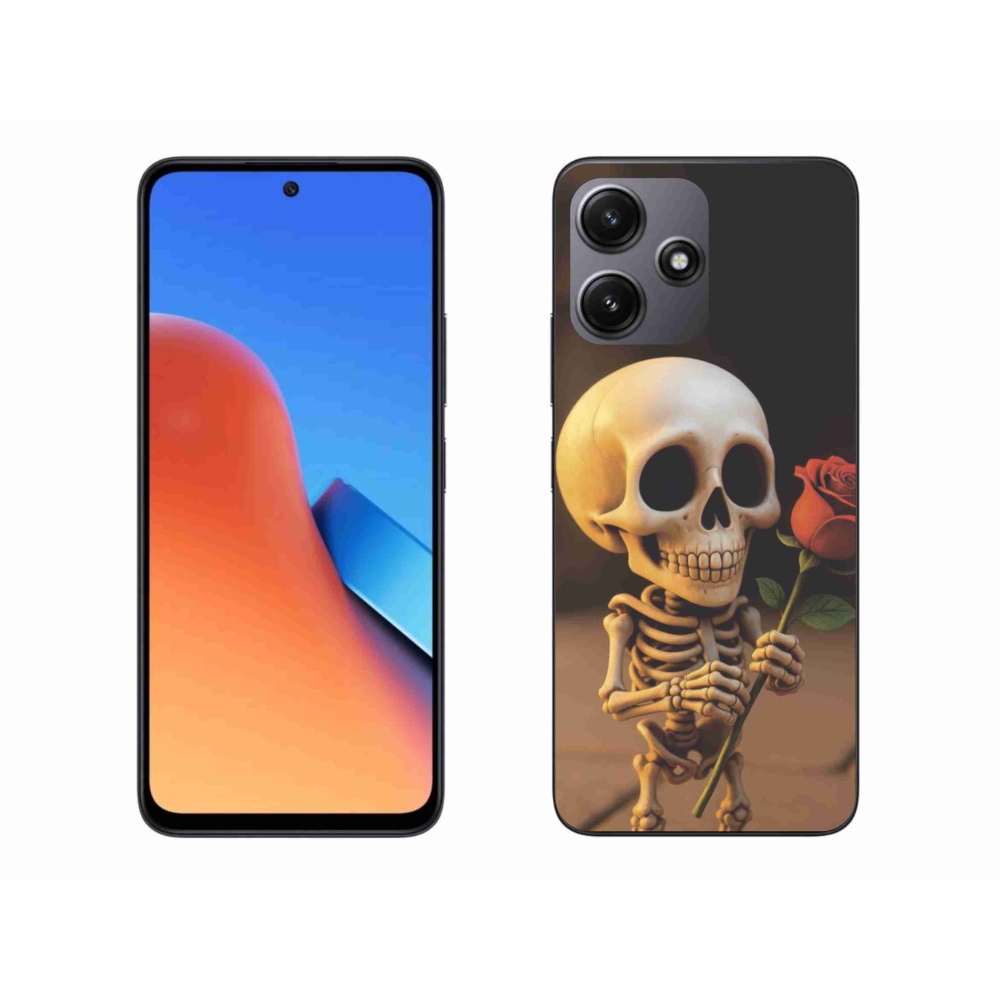 Gélový kryt mmCase na Xiaomi Redmi 12 5G - kostlivec s ružou