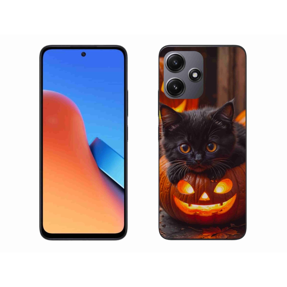 Gélový kryt mmCase na Xiaomi Redmi 12 5G - mačiatko a tekvica
