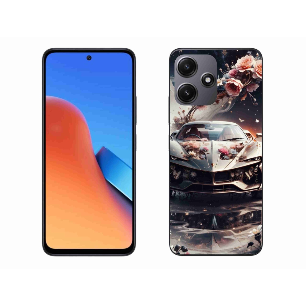 Gélový kryt mmCase na Xiaomi Redmi 12 5G - kvetinový športový automobil
