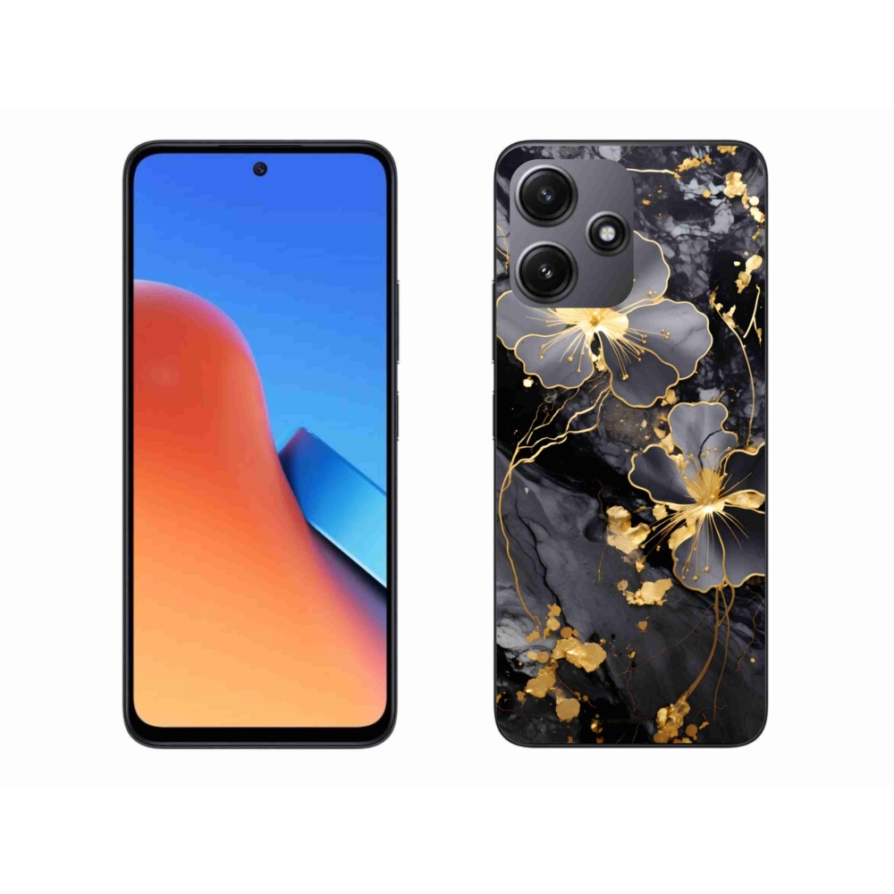 Gélový kryt mmCase na Xiaomi Redmi 12 5G - zlaté kvety