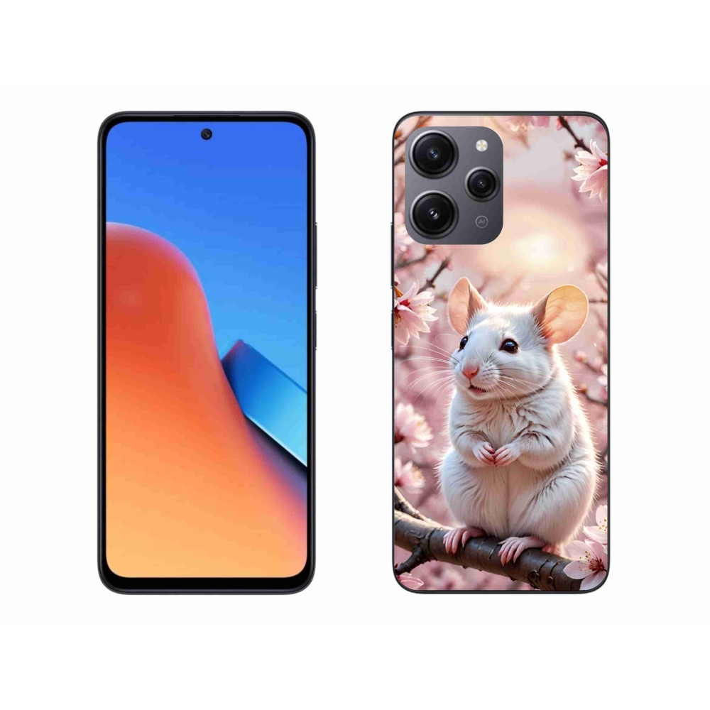 Gélový kryt mmCase na Xiaomi Redmi 12 - biela myš na vetve
