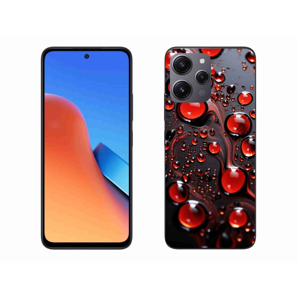 Gélový kryt mmCase na Xiaomi Redmi 12 - červené kvapky 2