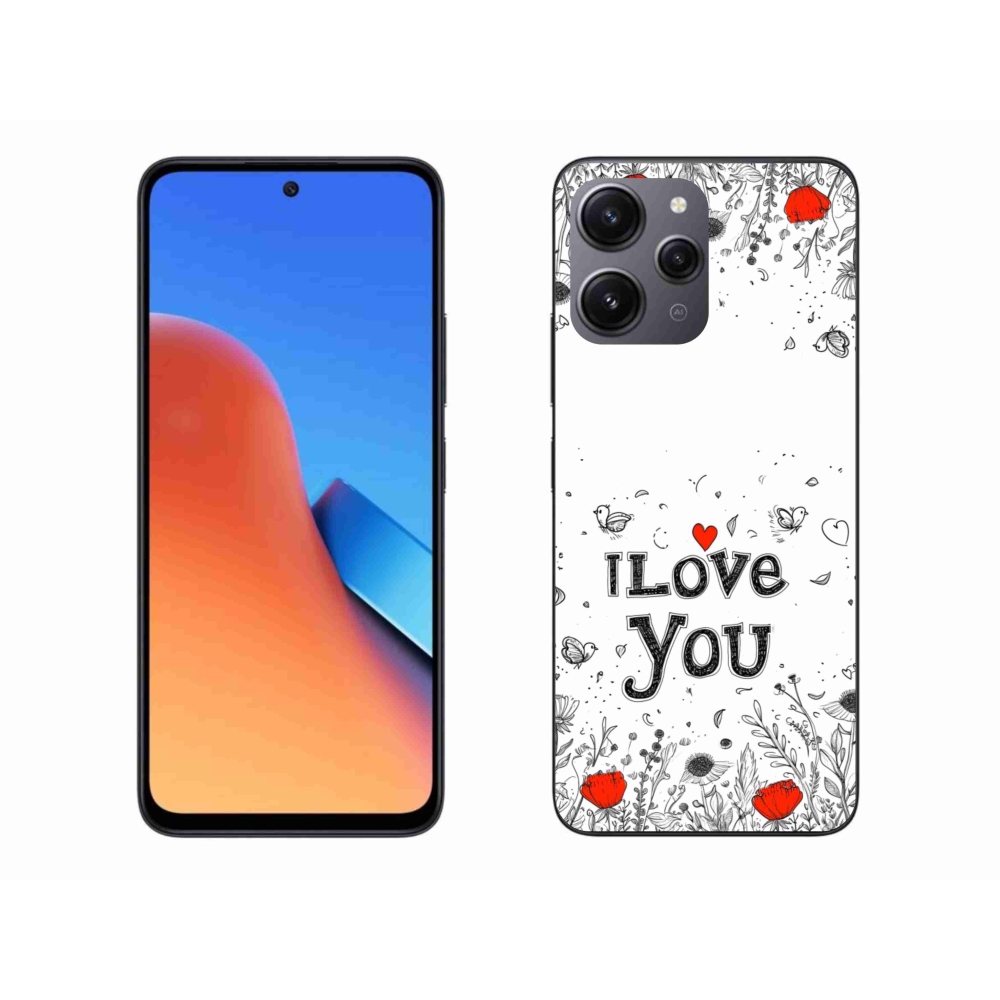 Gélový kryt mmCase na Xiaomi Redmi 12 - I love you biele pozadie