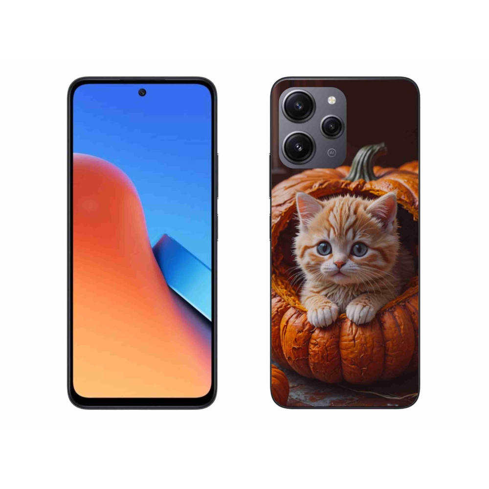 Gélový kryt mmCase na Xiaomi Redmi 12 - mačiatko a tekvica 2