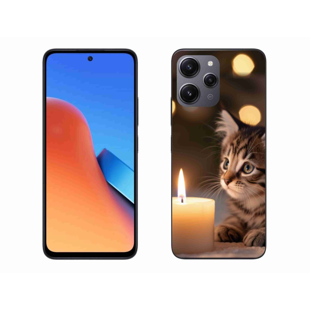 Gélový kryt mmCase na Xiaomi Redmi 12 - mačiatko a sviečka