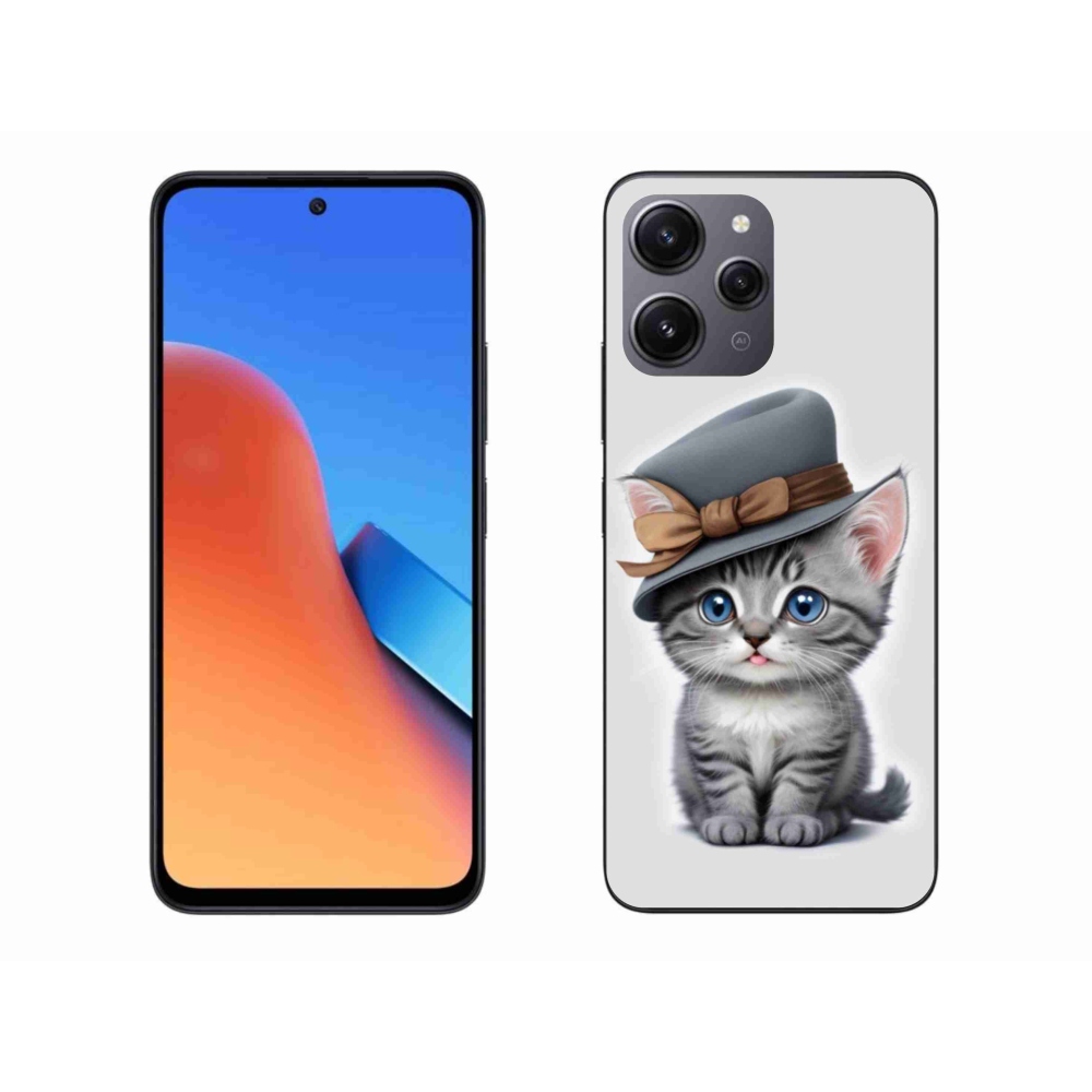 Gélový kryt mmCase na Xiaomi Redmi 12 - mačiatko s klobúkom