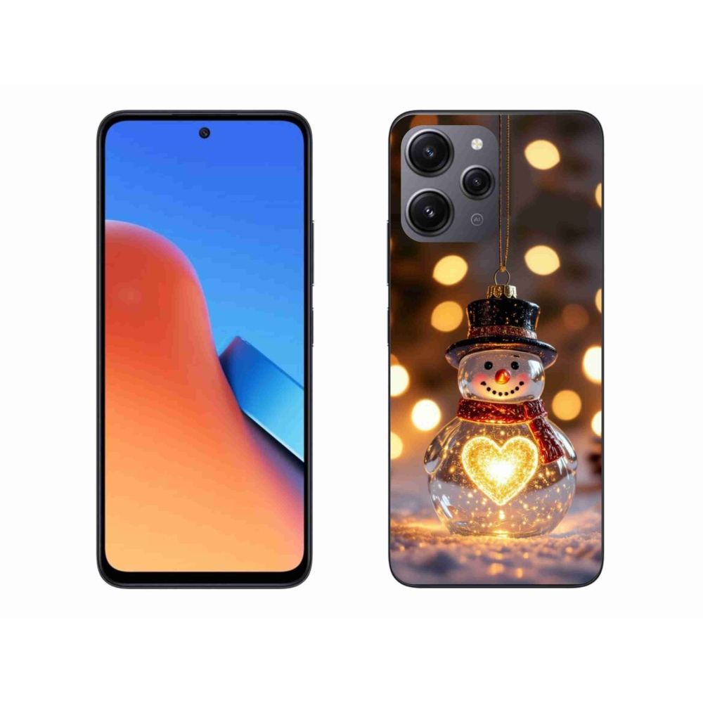 Gélový kryt mmCase na Xiaomi Redmi 12 - svietiaci vianočný snehuliak