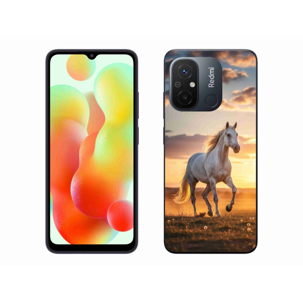 Gélový kryt mmCase na Xiaomi Redmi 12C - bežiaci biely kôň 2