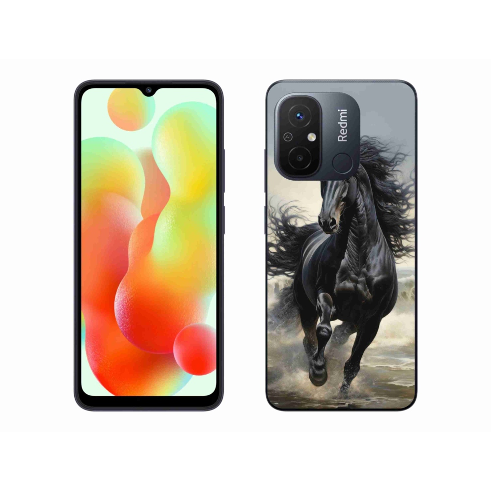 Gélový kryt mmCase na Xiaomi Redmi 12C - bežiaci čierny kôň