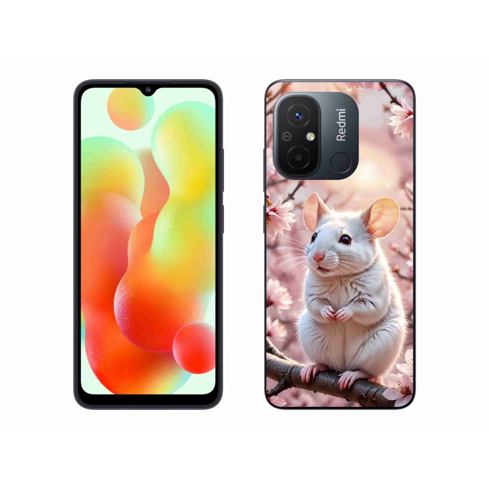 Gélový kryt mmCase na Xiaomi Redmi 12C - biela myš na vetve