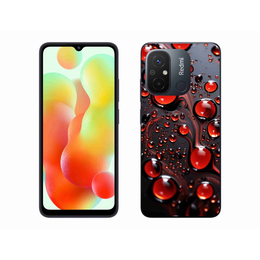 Gélový kryt mmCase na Xiaomi Redmi 12C - červené kvapky 2