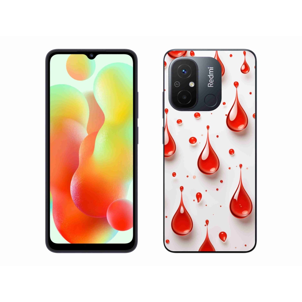 Gélový kryt mmCase na Xiaomi Redmi 12C - červené kvapky