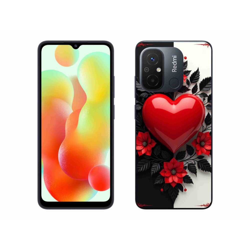 Gélový kryt mmCase na Xiaomi Redmi 12C - červené srdce