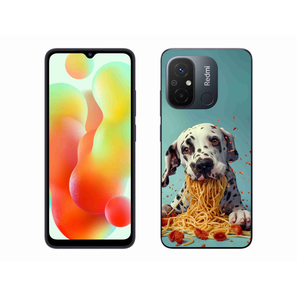 Gélový kryt mmCase na Xiaomi Redmi 12C - dalmatín a špagety