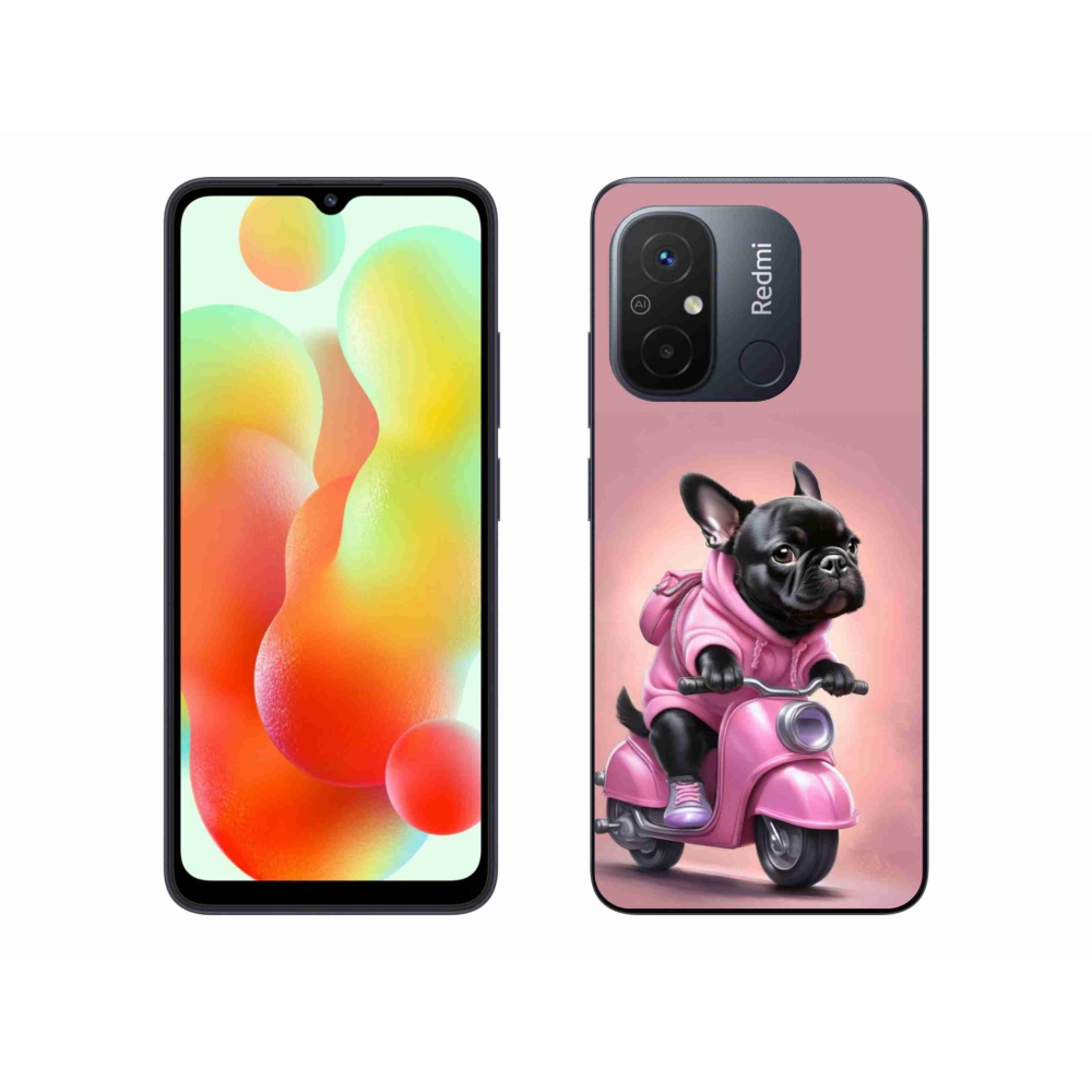 Gélový kryt mmCase na Xiaomi Redmi 12C - francúzsky buldoček na skútri