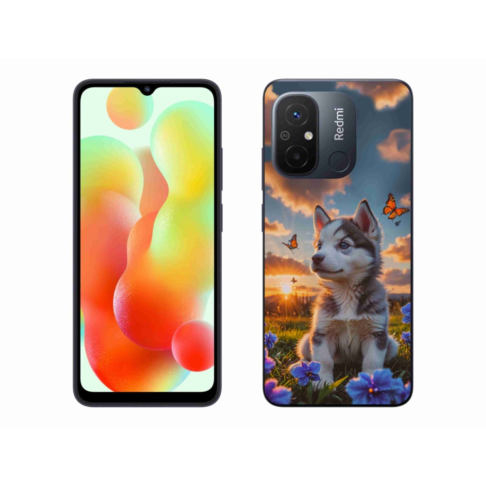 Gélový kryt mmCase na Xiaomi Redmi 12C - husky pri západe slnka
