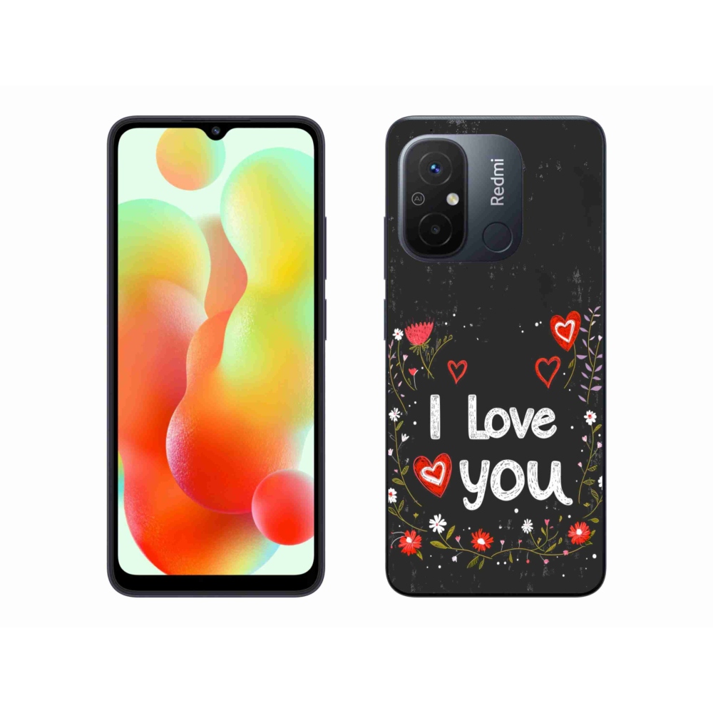 Gélový kryt mmCase na Xiaomi Redmi 12C - I love you čierne pozadie
