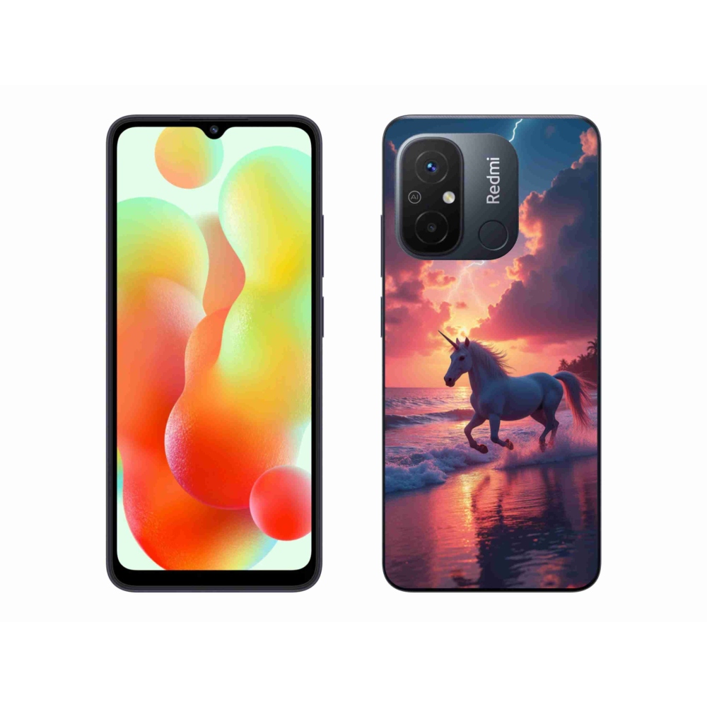 Gélový kryt mmCase na Xiaomi Redmi 12C - jednorožec na pláži