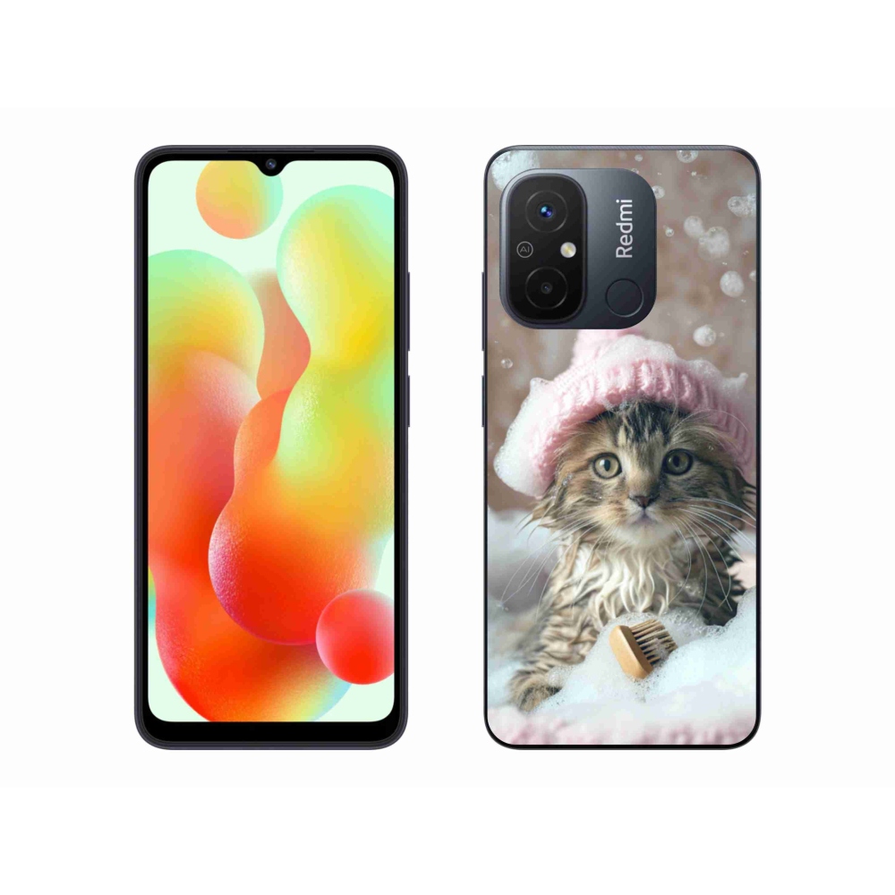 Gélový kryt mmCase na Xiaomi Redmi 12C - mačiatko a kúpeľ
