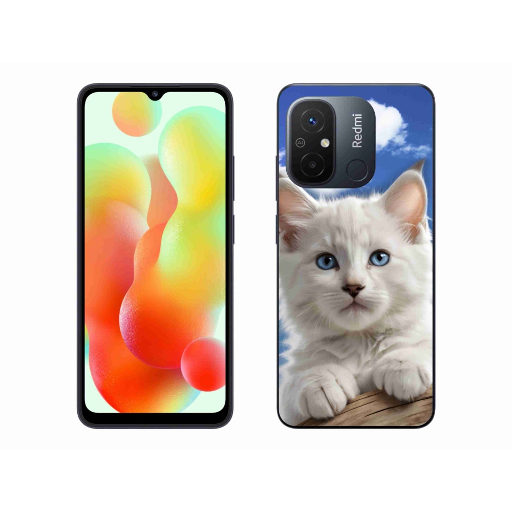 Gélový kryt mmCase na Xiaomi Redmi 12C - mačiatko a oblaky