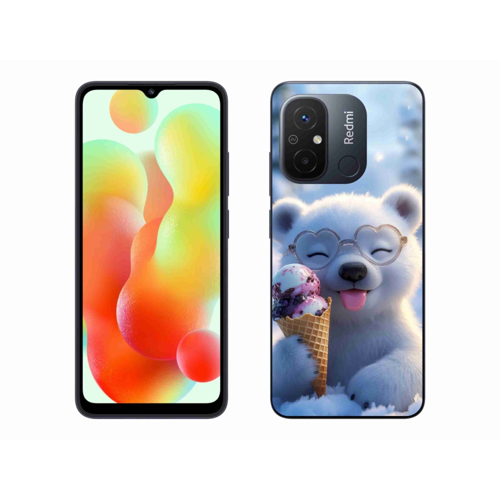 Gélový kryt mmCase na Xiaomi Redmi 12C - medvedík so zmrzlinou