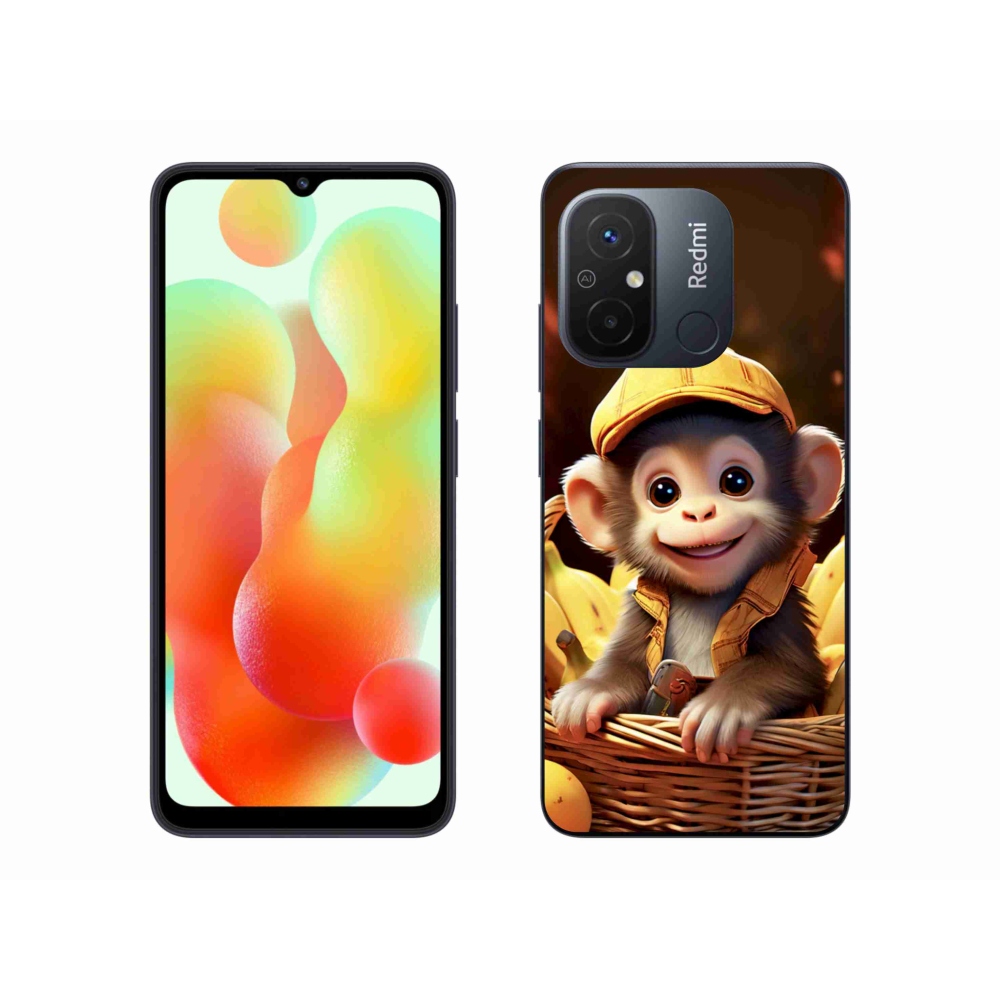 Gélový kryt mmCase na Xiaomi Redmi 12C - opice v košíku