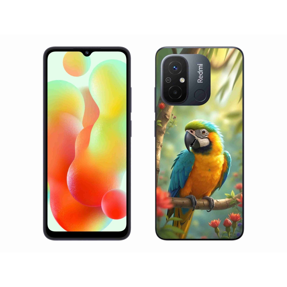 Gélový kryt mmCase na Xiaomi Redmi 12C - papagáj ara modrožltá