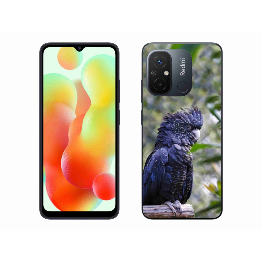 Gélový kryt mmCase na Xiaomi Redmi 12C - papagáj kakadu čierny