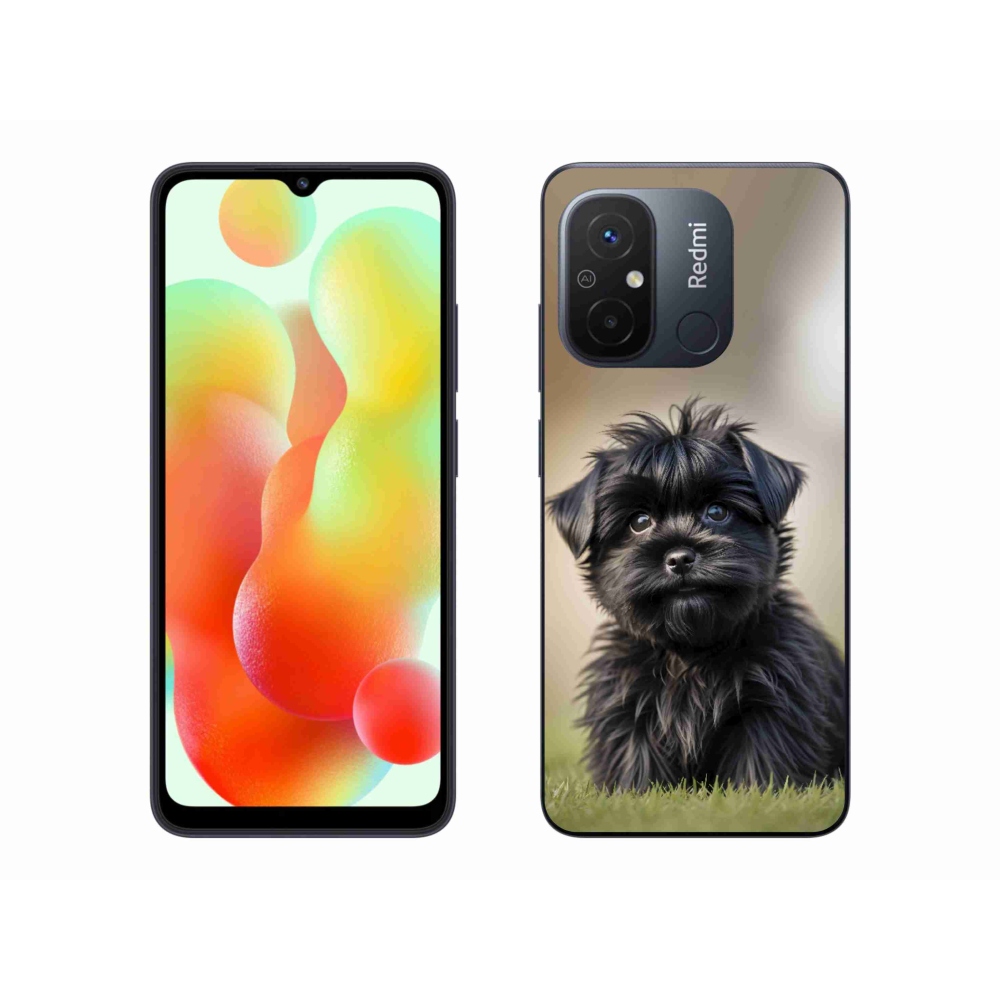 Gélový kryt mmCase na Xiaomi Redmi 12C - roztomilý čierny psík