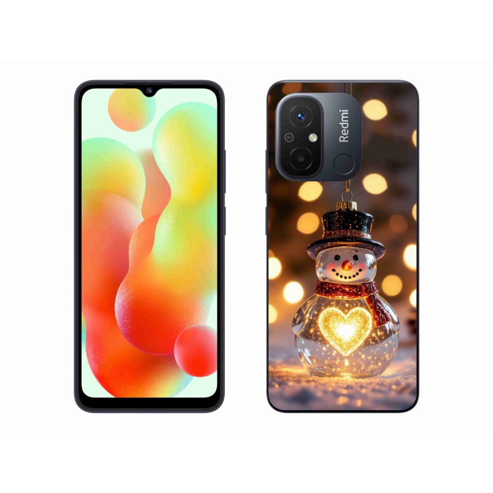 Gélový kryt mmCase na Xiaomi Redmi 12C - svietiaci vianočný snehuliak