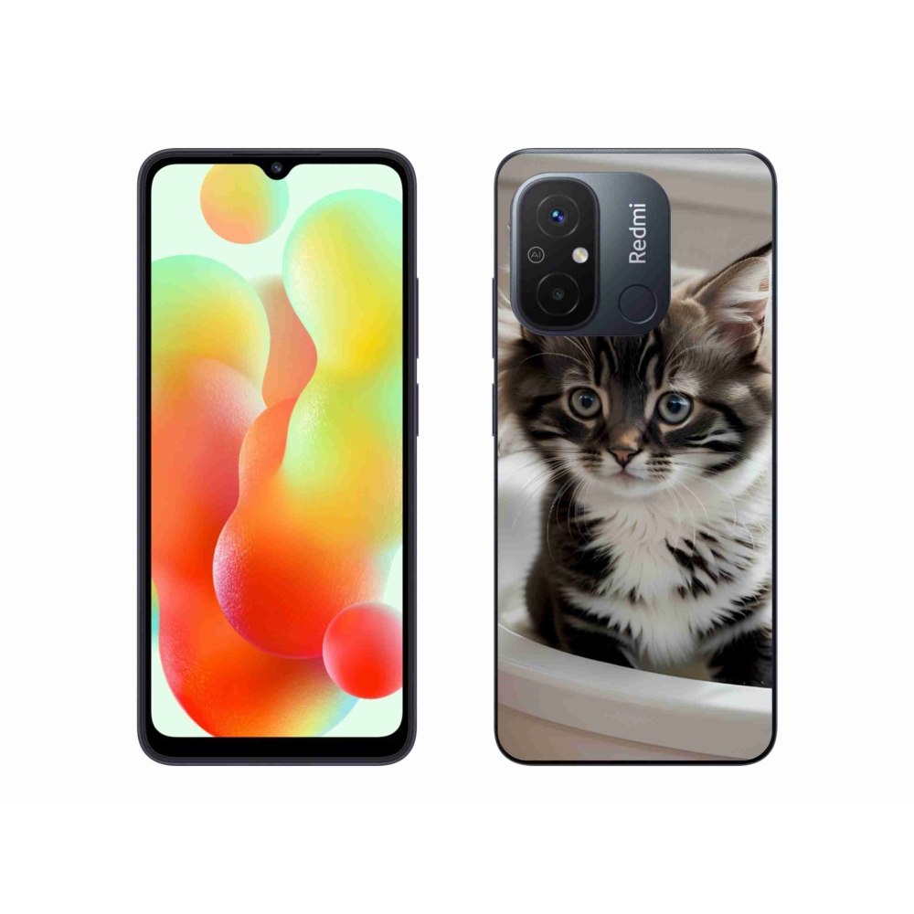 Gélový kryt mmCase na Xiaomi Redmi 12C - zvedavé mačiatko