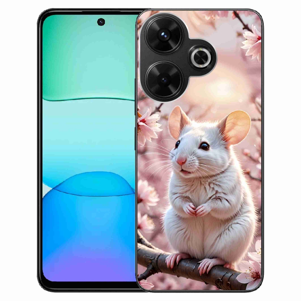 Gélový kryt mmCase na Xiaomi Redmi 13 4G/ Poco M6 4G - biela myš na vetve