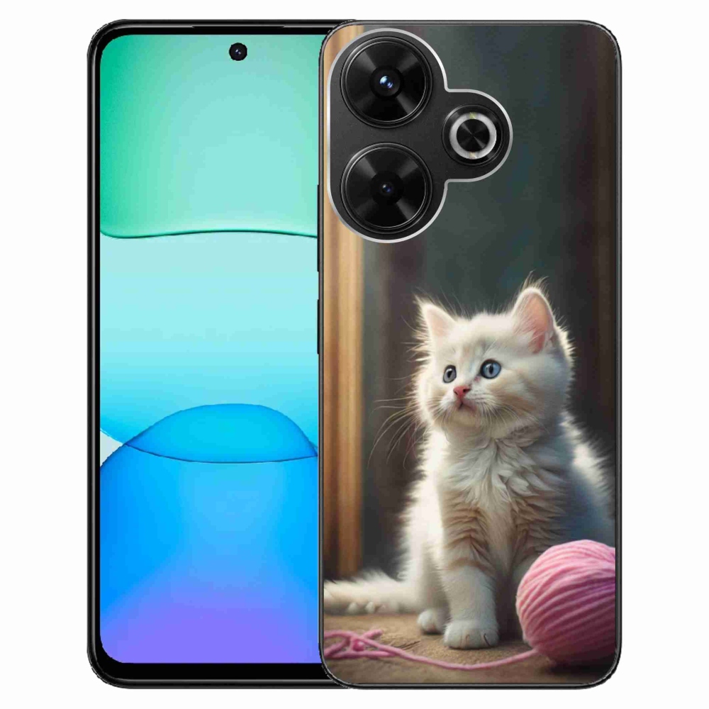 Gélový kryt mmCase na Xiaomi Redmi 13 4G/Poco M6 4G - biele mačiatko 2