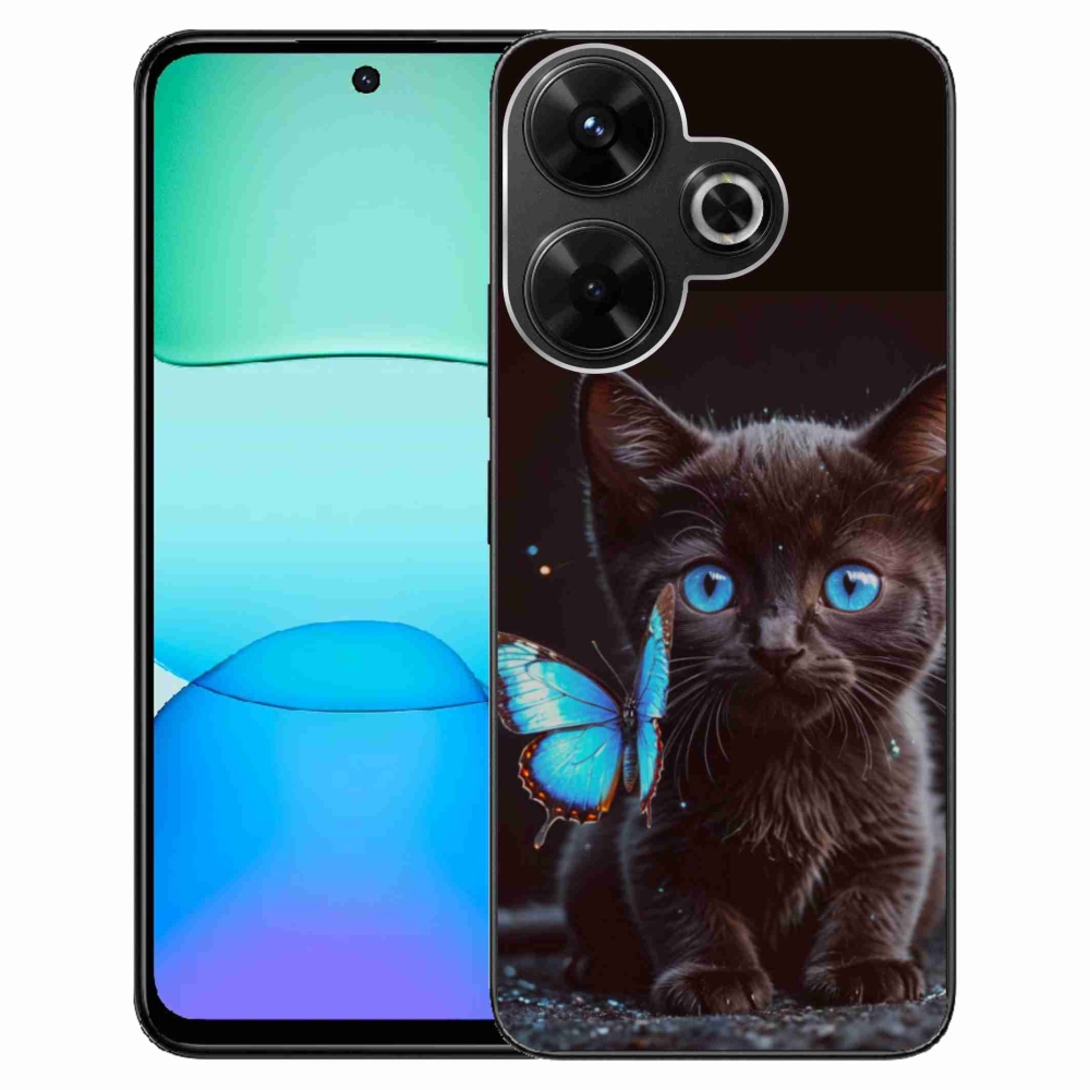 Gélový kryt mmCase na Xiaomi Redmi 13 4G/Poco M6 4G - čierne mačiatko 3
