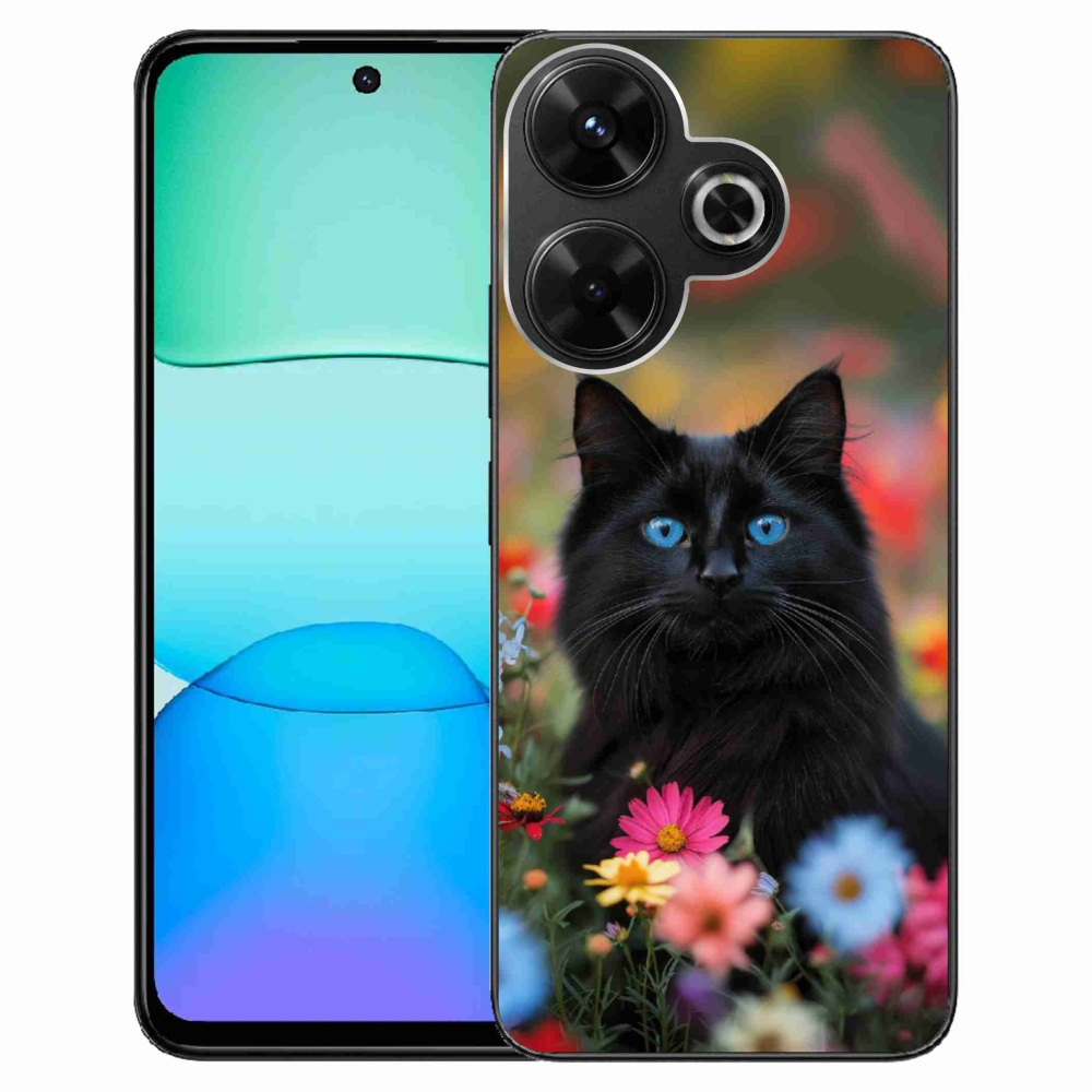 Gélový kryt mmCase na Xiaomi Redmi 13 4G/ Poco M6 4G - čierne mačiatko 4