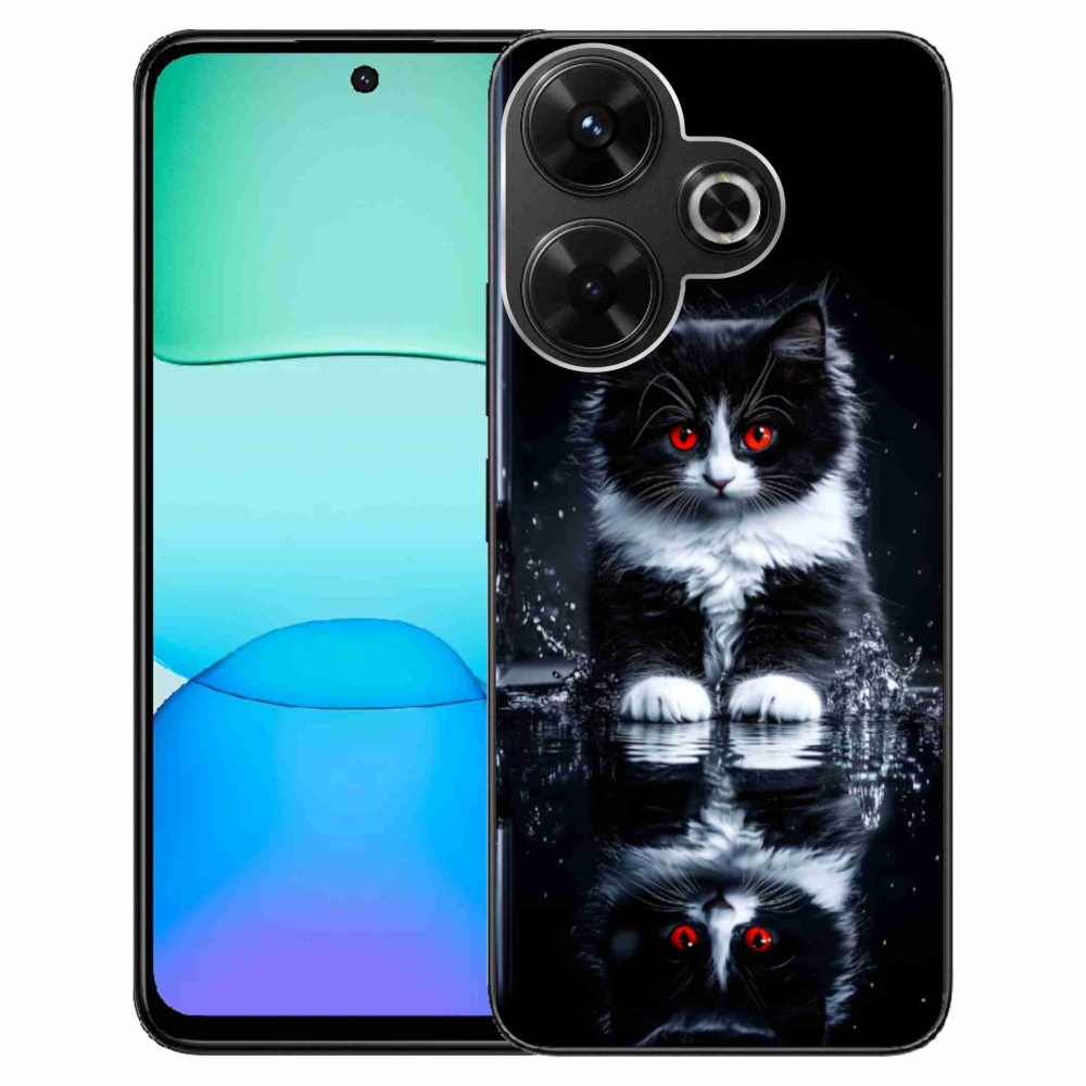 Gélový kryt mmCase na Xiaomi Redmi 13 4G/Poco M6 4G - čiernobiele mačiatko