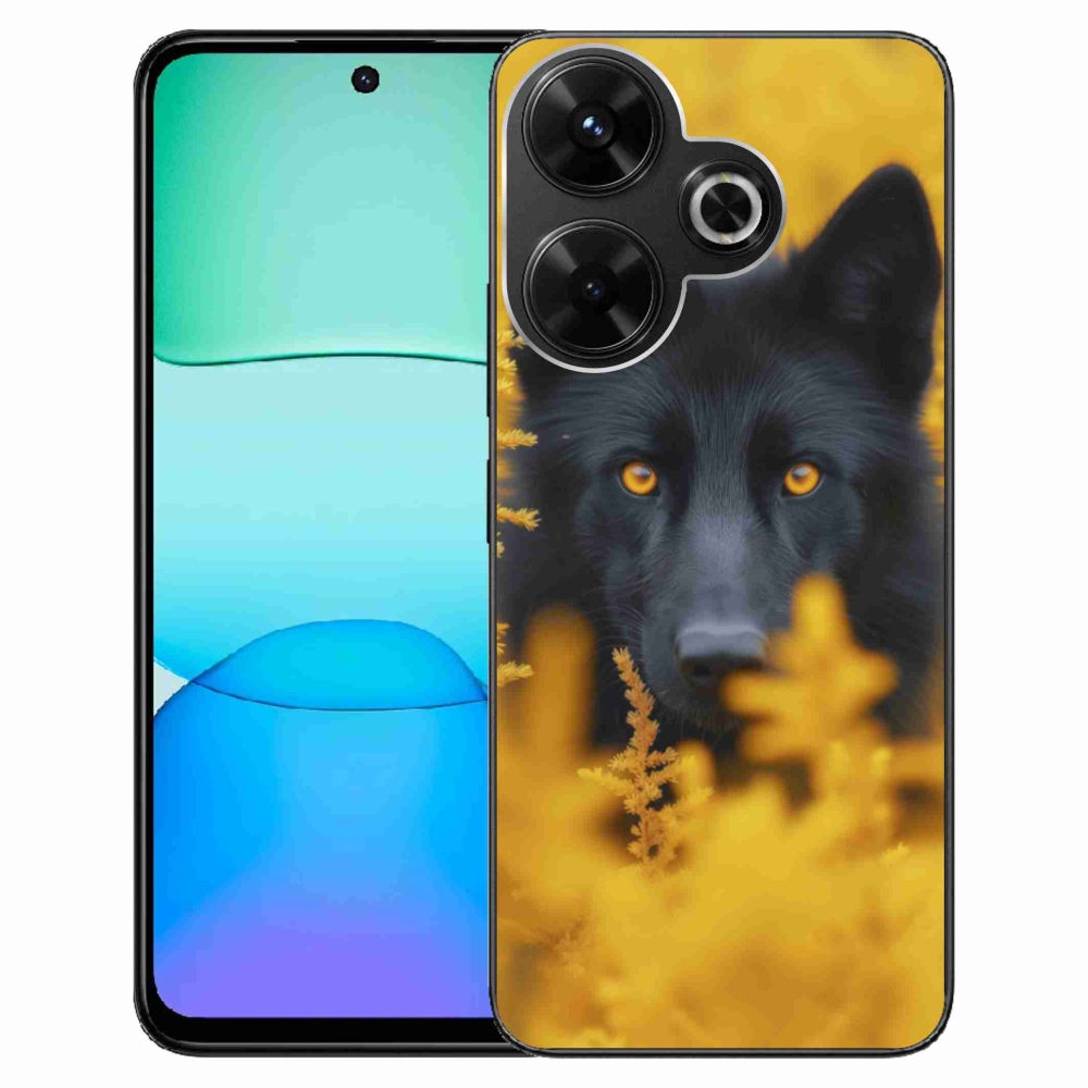 Gélový kryt mmCase na Xiaomi Redmi 13 4G/Poco M6 4G - čierny vlk 2