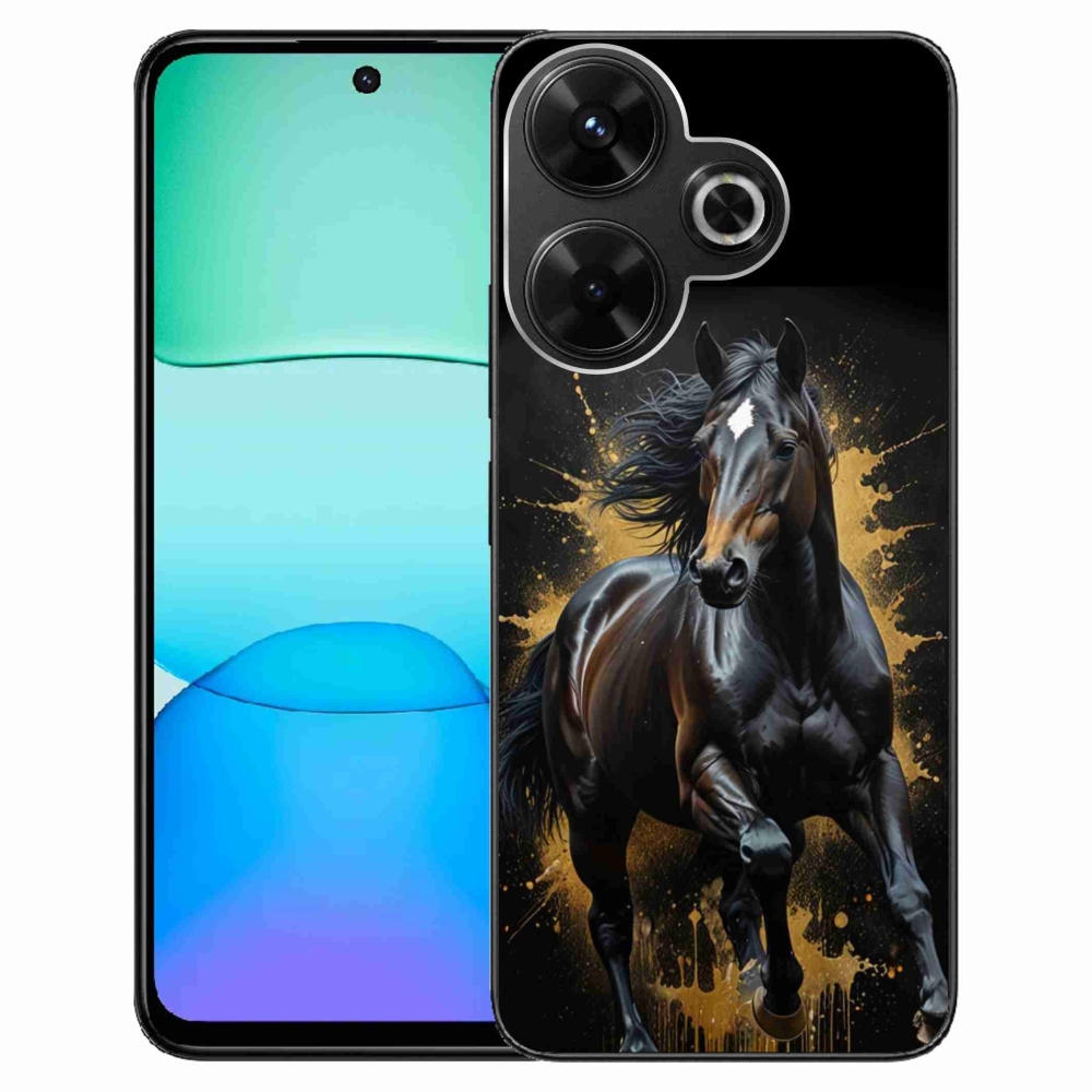 Gélový kryt mmCase na Xiaomi Redmi 13 4G/ Poco M6 4G - elegantný čierny žrebec