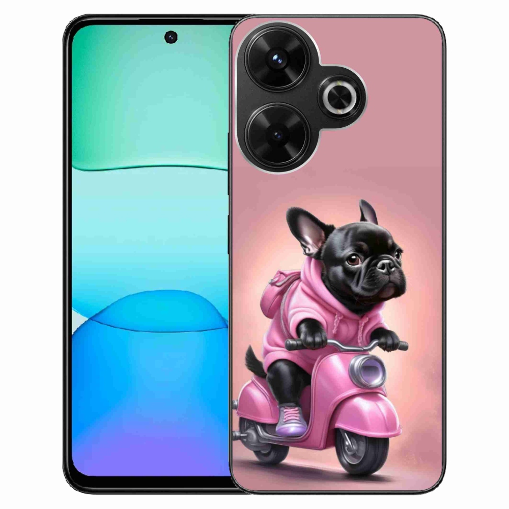 Gélový kryt mmCase na Xiaomi Redmi 13 4G/Poco M6 4G - francúzsky buldoček na skútri