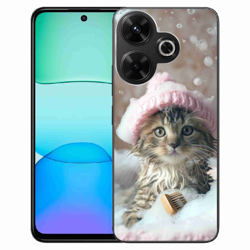 Gélový kryt mmCase na Xiaomi Redmi 13 4G/Poco M6 4G - mačiatko a kúpeľ