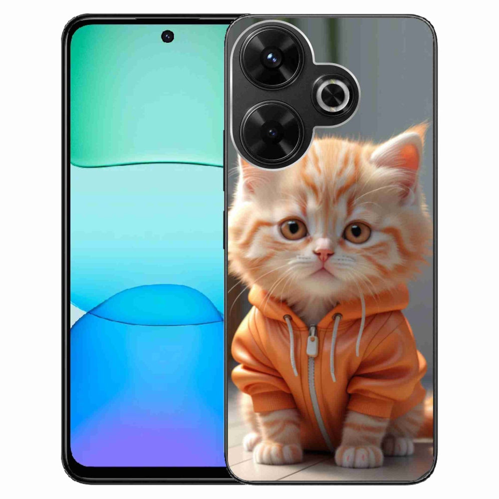 Gélový kryt mmCase na Xiaomi Redmi 13 4G/Poco M6 4G - mačiatko v mikine