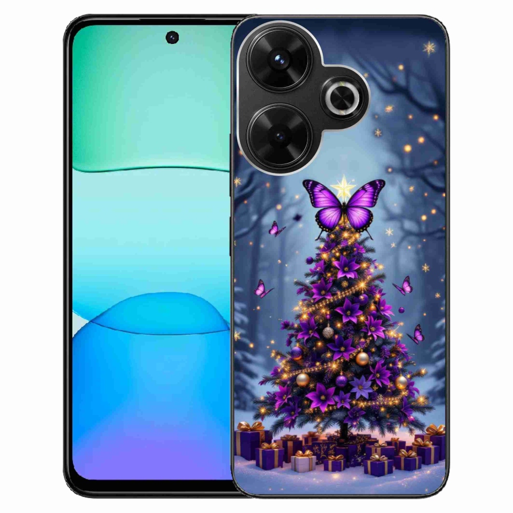 Gélový kryt mmCase na Xiaomi Redmi 13 4G/ Poco M6 4G - motýlí vianočný stromček