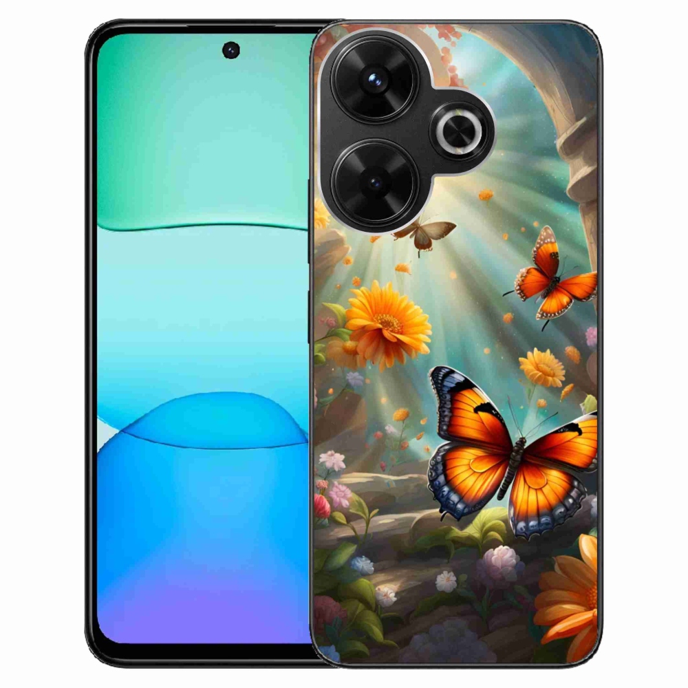 Gélový kryt mmCase na Xiaomi Redmi 13 4G/Poco M6 4G - motýlia záhrada 2