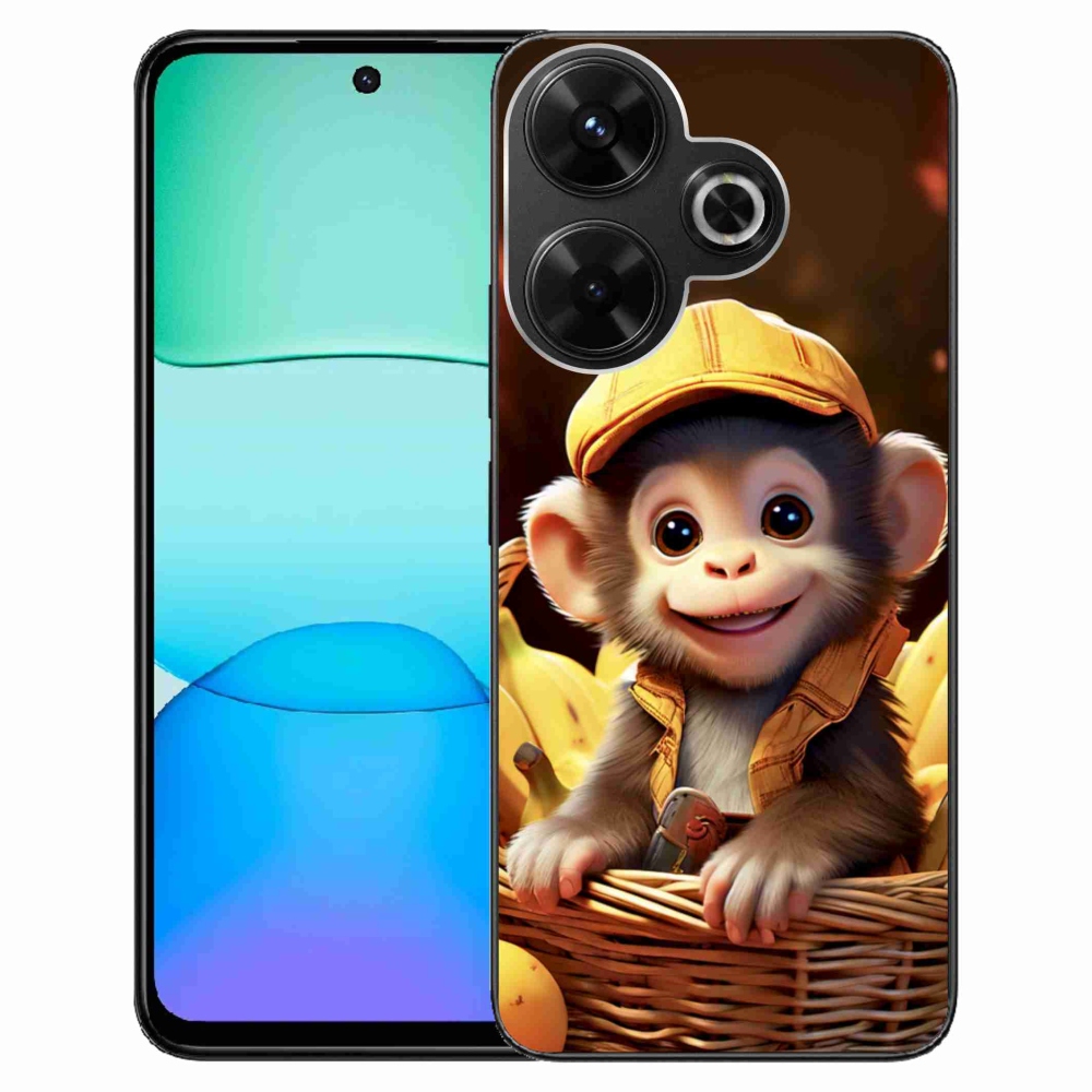 Gélový kryt mmCase na Xiaomi Redmi 13 4G/ Poco M6 4G - opice v košíku
