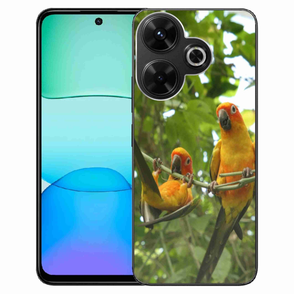 Gélový kryt mmCase na Xiaomi Redmi 13 4G/Poco M6 4G - papagáje aratingy