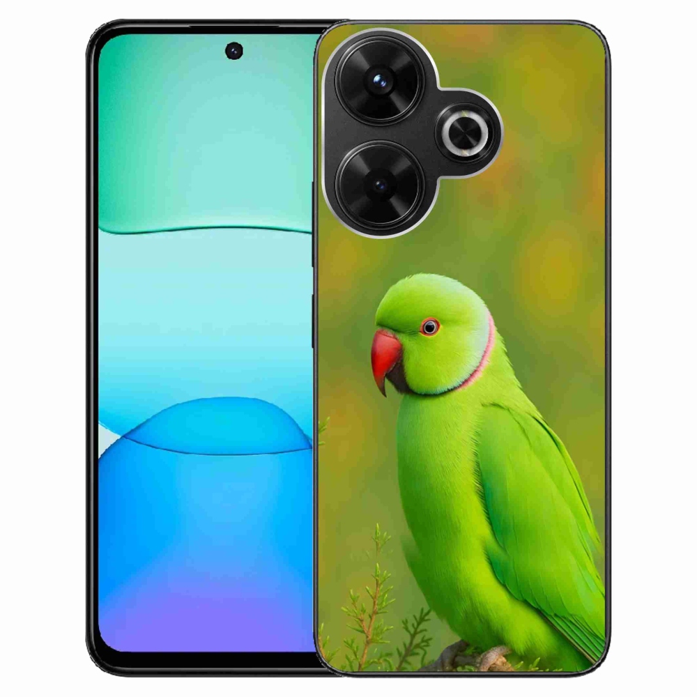 Gélový kryt mmCase na Xiaomi Redmi 13 4G/Poco M6 4G - papagáj alexander 2