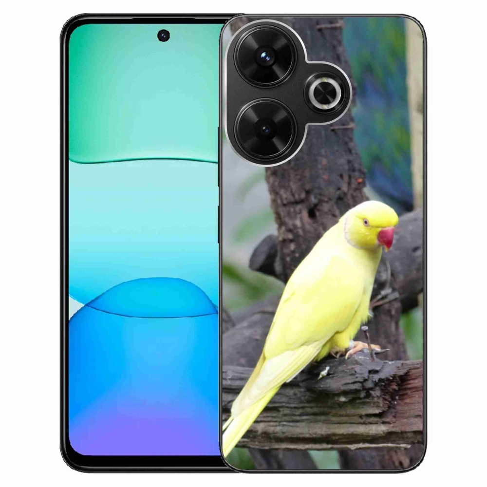 Gélový kryt mmCase na Xiaomi Redmi 13 4G/Poco M6 4G - papagáj alexander žltý